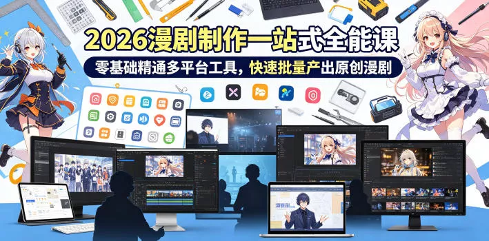 2026 AI漫剧制作一站式全能课，零基础精通多平台工具，快速批量产出原创漫剧 - 来及网络