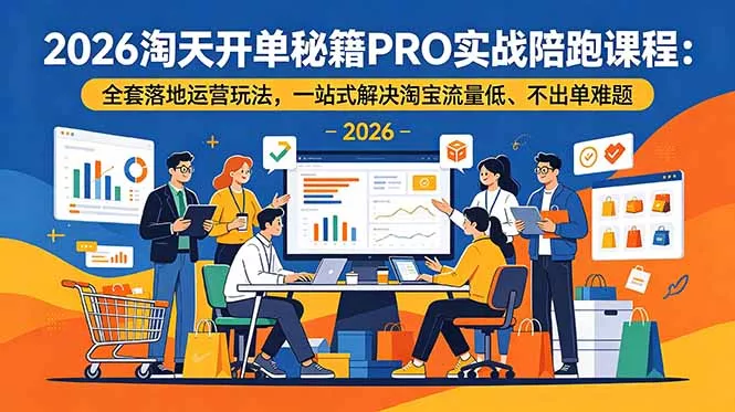 2026淘天开单秘籍PRO实战陪跑课程-更新：全套落地运营玩法，一站式解决淘宝流量低、不出单难题 - 来及网络