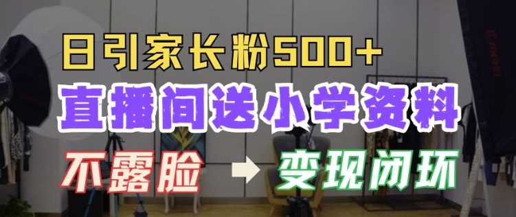 直播间送小学资料，每天引流家长粉500+，变现闭环模式【揭秘】 - 来及网络