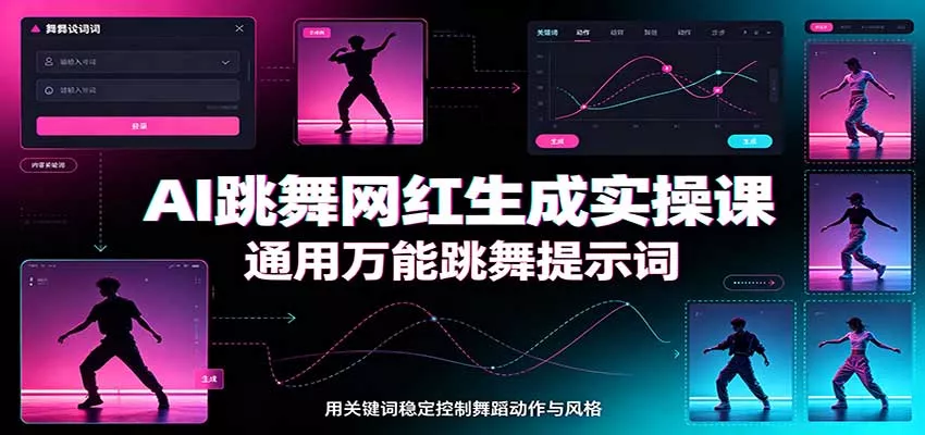 AI跳舞网红生成实操课：通用万能跳舞提示词，多模型适配，人物舞蹈视频制作全套教学 - 来及网络