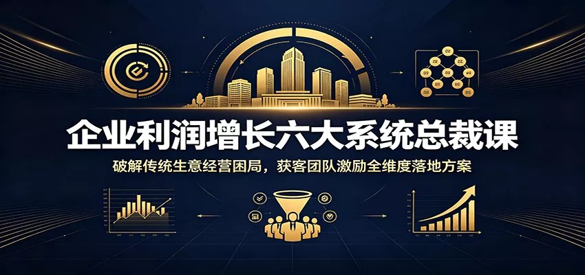 企业利润增长六大系统总裁课：破解传统生意经营困局，获客团队激励全维度落地方案 - 来及网络