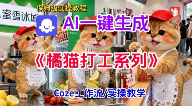 Coze扣子工作流一键生成胖橘猫打工短视频，保姆级实操搭建教学 - 来及网络