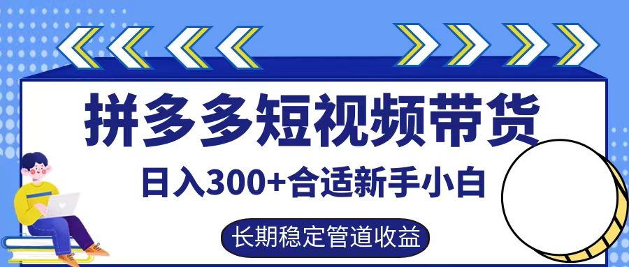 拼多多短视频带货日入300+，实操账户展示看就能学会 - 来及网络