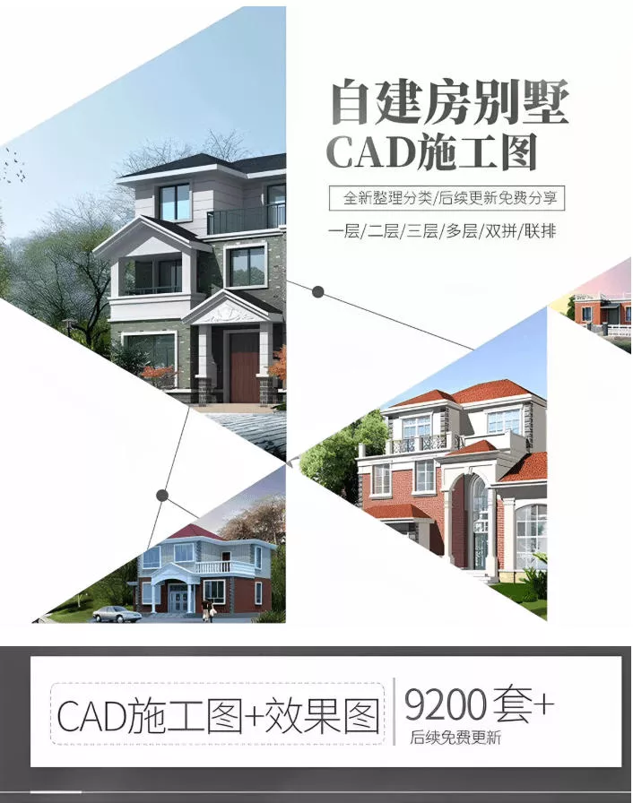 付费购买素材！2026新整理新农村自建房设计图，图纸CAD施工图合集，超18700+套，自建房屋图纸