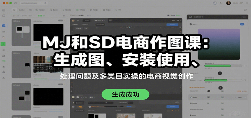 MJ和SD电商作图课：生成图、安装使用、处理问题及多类目实操的电商视觉创作 - 来及网络
