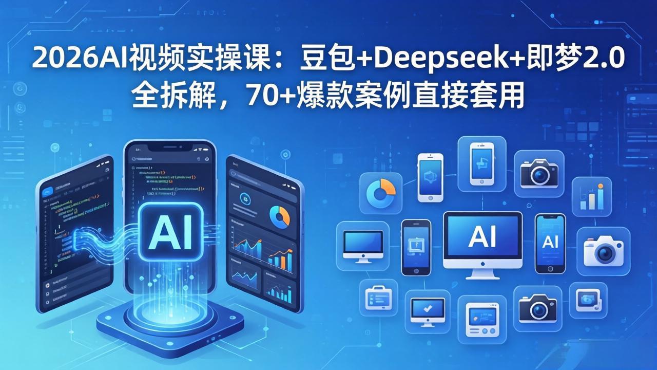 2026AI视频实操课：豆包+Deepseek+即梦2.0全拆解，70+爆款案例直接套用 - 来及网络
