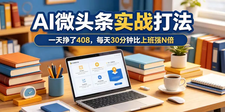 一天挣了408，AI微头条实战打法，每天30分钟比上班强N倍 - 来及网络