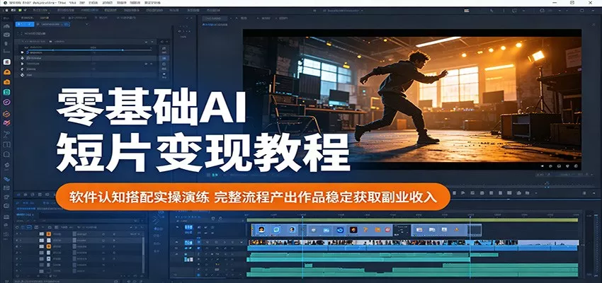 零基础AI短片变现教程：软件认知搭配实操演练，完整流程产出作品稳定获取副业收入 - 来及网络