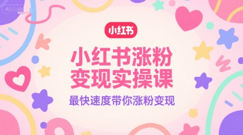 小红书涨粉变现实操课，最快速度带你涨粉变现 - 来及网络