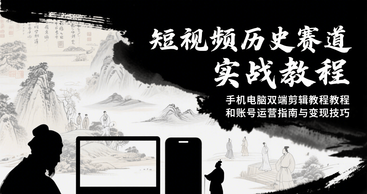 短视频历史赛道实战教程，手机电脑双端剪辑教程和账号运营指南与变现技巧 - 来及网络