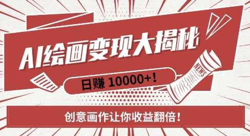 AI梦境绘画致富秘籍，复制粘贴，新手也能快速掌握，创意画作让你收益翻倍 - 来及网络