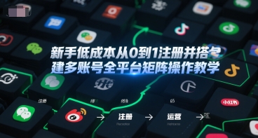 新手低成本从0到1注册并搭建多账号全平台矩阵操作教学，手机号-邮箱-IP-工具 - 来及网络