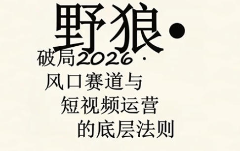 野狼团队·多平台实操运营课，覆盖AI口播、服装、好物、漫剪等热门玩法(更新4月29日) - 来及网络