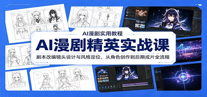 AI漫剧精英实战课：剧本改编镜头设计与风格定位，从角色创作到后期成片全流程 - 来及网络