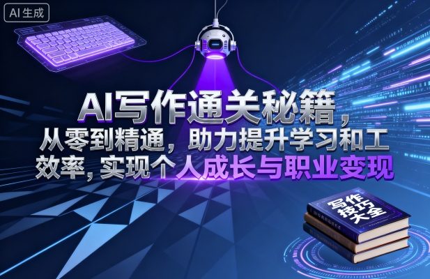 AI写作通关秘籍，从零到精通，助力提升学习和工作效率，实现个人成长与职业变现 - 来及网络
