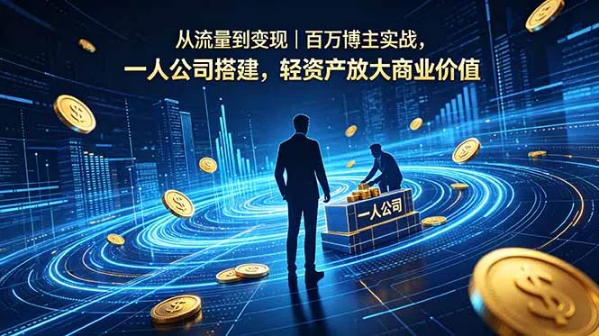 从流量到变现｜百万博主实战，一人公司搭建，轻资产放大商业价值 - 来及网络