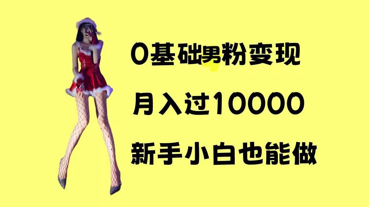 0基础男粉s粉变现，月入过1w+，操作简单，新手小白也能做【揭秘】 - 来及网络