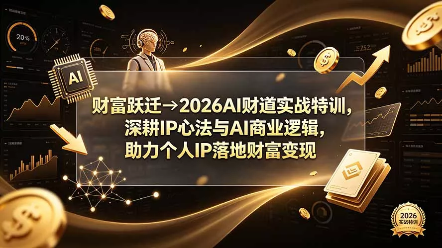 财富跃迁→2026AI财道实战特训，深耕IP心法与AI商业逻辑，助力个人IP落地财富变现 - 来及网络