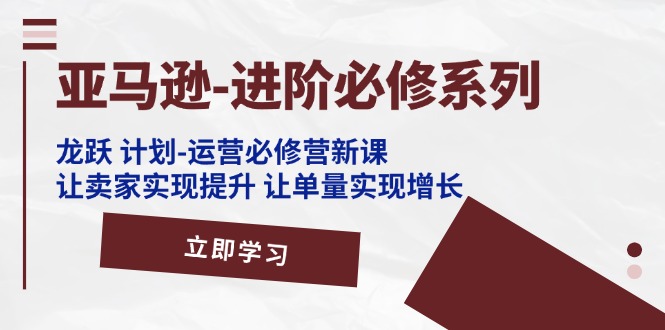 （11623期）亚马逊-进阶必修系列，龙跃 计划-运营必修营新课，让卖家实现提升 让单… - 来及网络