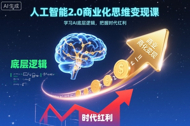人工智能2.0商业化思维变现课，学习AI底层逻辑，把握时代红利 - 来及网络