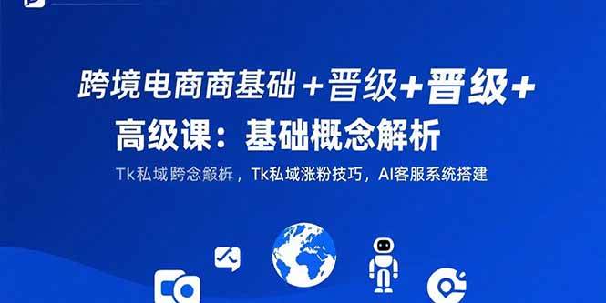 （15496期）跨境电商基础+晋级+高级课：基础概念解析,Tk私域涨粉技巧,AI客服系统搭建 - 来及网络