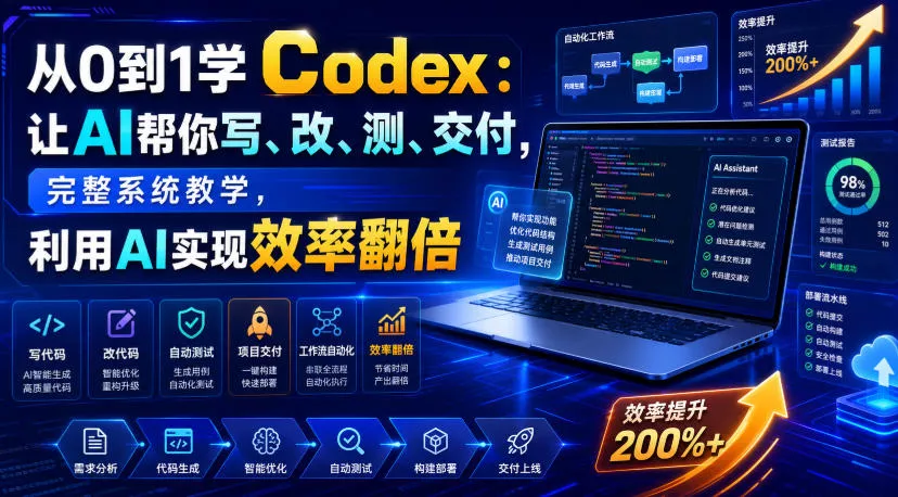 从0到1学Codex：让AI帮你写、改、测、交付，完整系统教学，利用AI实现效率翻倍(更新0918) - 来及网络