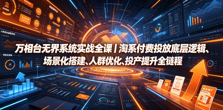 万相台无界系统实战全课｜淘系付费投放底层逻辑、场景化搭建、人群优化、投产提升全链路运营教程 - 来及网络