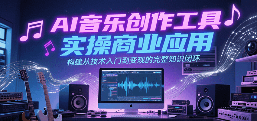 AI音乐创作工具实操商业应用，构建从技术入门到变现的完整知识闭环 - 来及网络