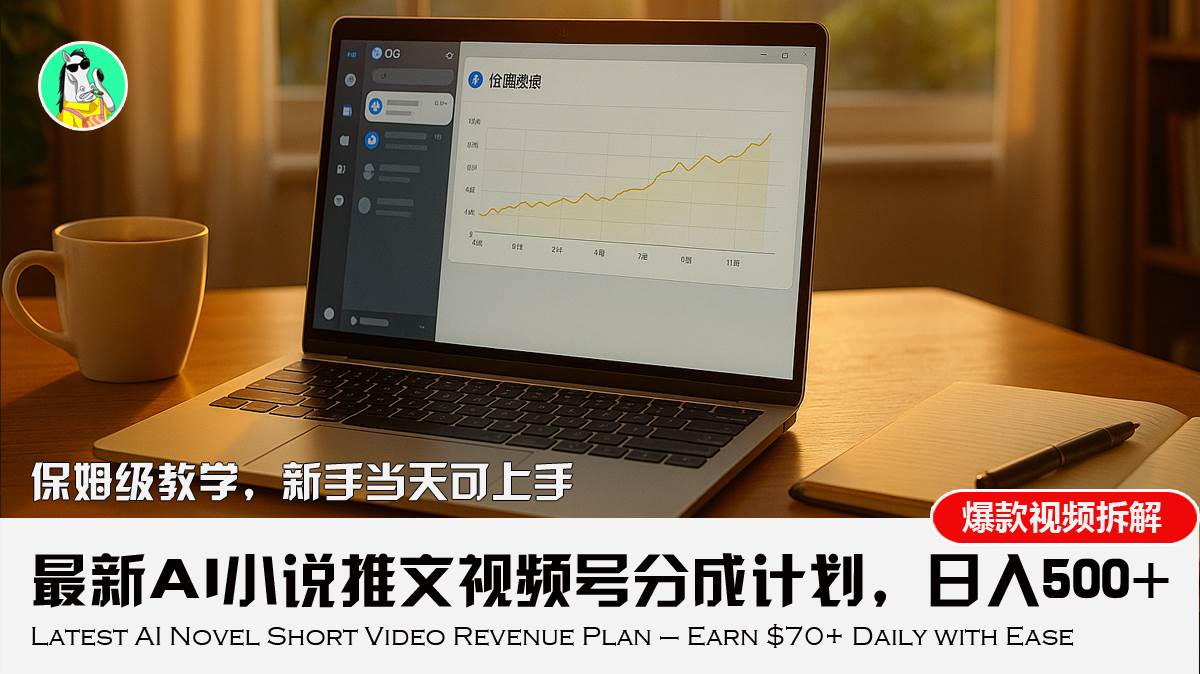 （15614期）最新AI小说推文视频号分成计划，新手小白也能当天日入500+教程 - 来及网络