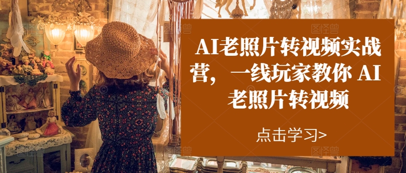 （11477期）AI老照片转视频实操训练营，一线玩家教你AI老照片转视频 - 来及网络