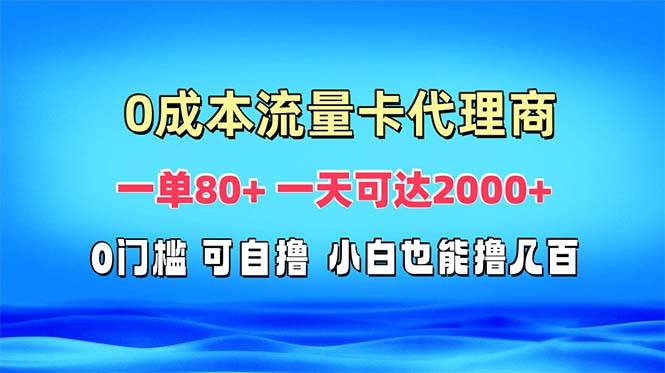 （13391期）免费流量卡代理一单80+ 一天可达2000+ - 来及网络