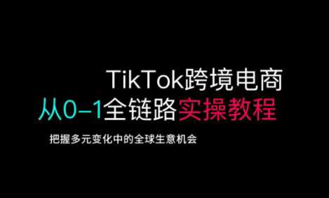 TikTok跨境电商从0-1全链路全方位实操教程，把握多元变化中的全球生意机会 - 来及网络