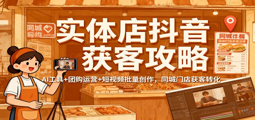 实体店抖音获客攻略：AI工具+团购运营+短视频批量创作，同城门店获客转化 - 来及网络