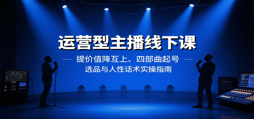 运营型主播线下课：提价值降互上、四部曲起号、选品与人性话术实操指南 - 来及网络