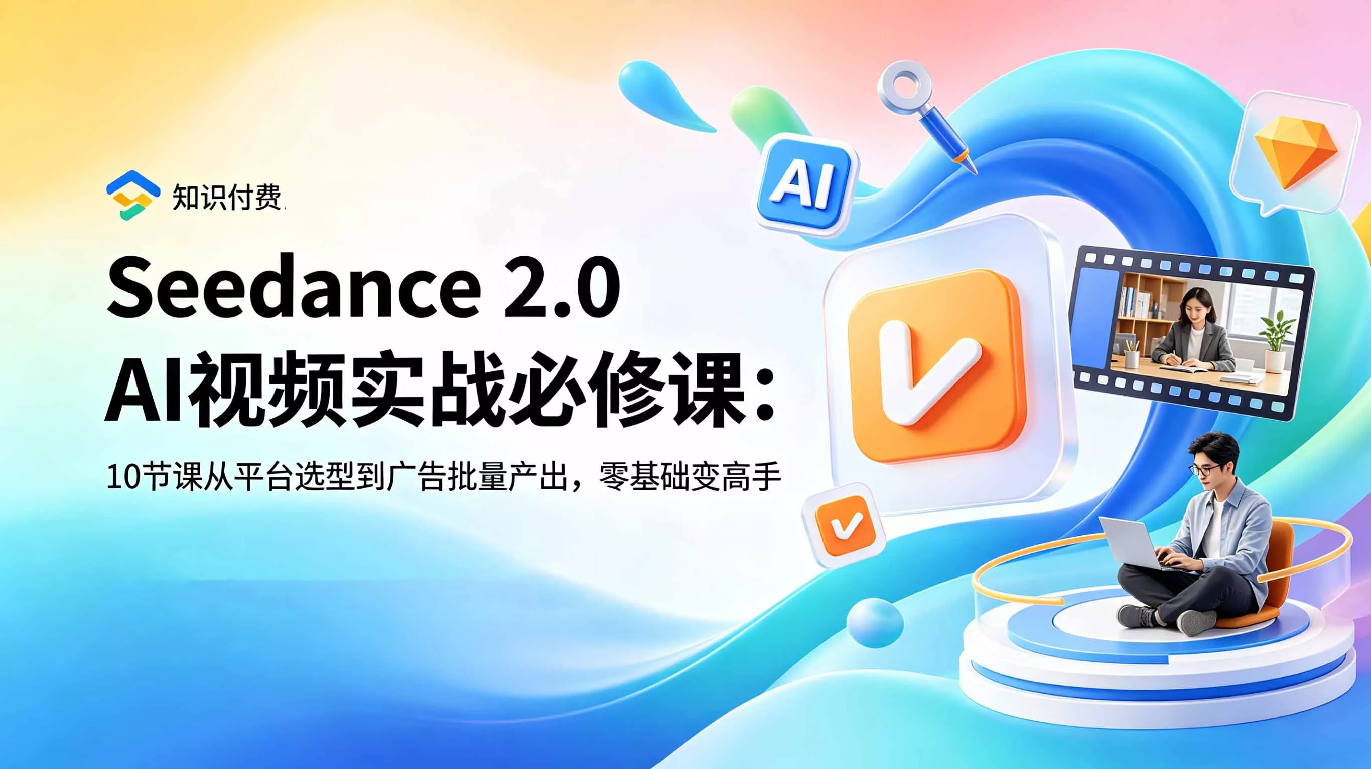 Seedance 2.0 AI视频实战必修课：10节课从平台选型到广告批量产出，零基础变高手 - 来及网络