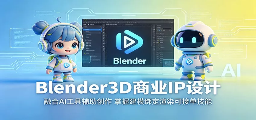 Blender3D商业IP设计：融合AI工具辅助创作，掌握建模绑定渲染可接单技能 - 来及网络