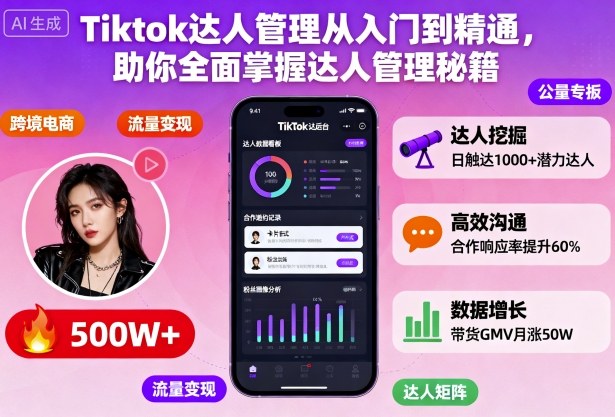 Tiktok达人管理从入门到精通，助你全面掌握达人管理秘籍 - 来及网络
