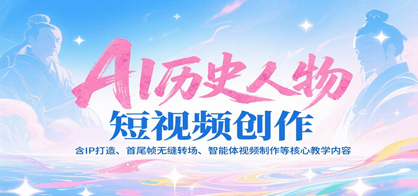 AI历史人物短视频创作，含IP打造、首尾帧无缝转场、智能体视频制作等核心教学内容 - 来及网络