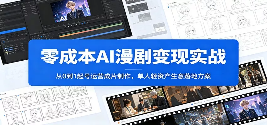 零成本AI漫剧变现实战：从0到1起号运营成片制作，单人轻资产生意落地方案 - 来及网络