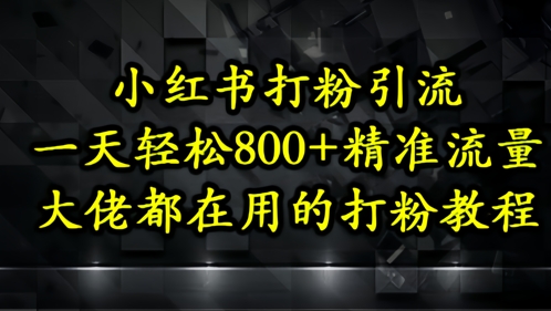 小红书打粉引流，一天轻松500+精准流量，大佬都在用的打粉教程 - 来及网络