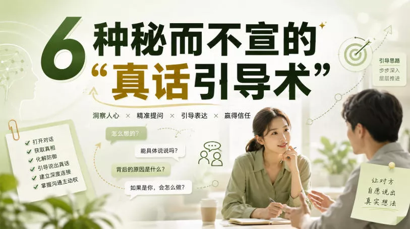 付费文章：6种秘而不宣的“真话引导术” - 来及网络