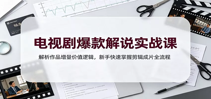 电视剧爆款解说实战课：解析作品增量价值逻辑，新手快速掌握剪辑成片全流程 - 来及网络
