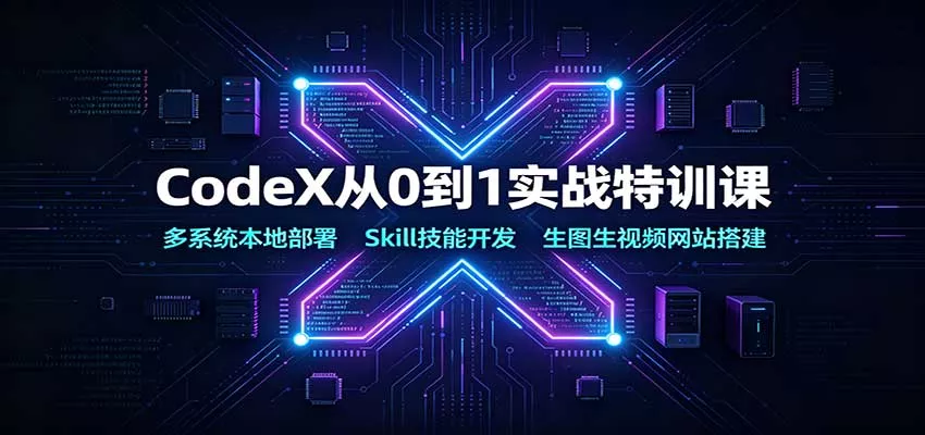 CodeX从0到1实战特训课：多系统本地部署，Skill技能开发，生图生视频网站搭建 - 来及网络