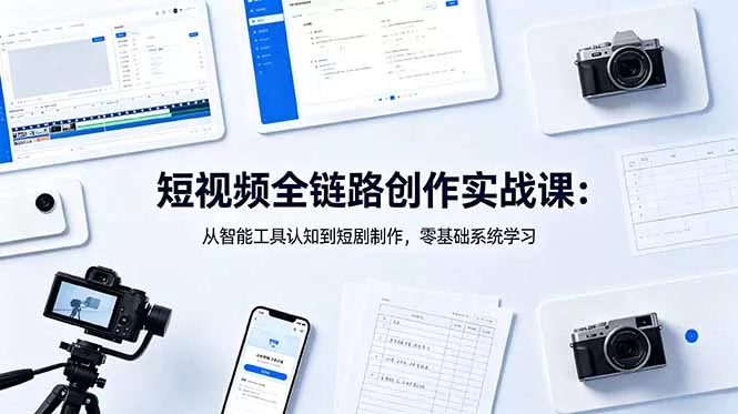 短视频全链路创作实战课：从智能工具认知到短剧制作，零基础系统学习 - 来及网络
