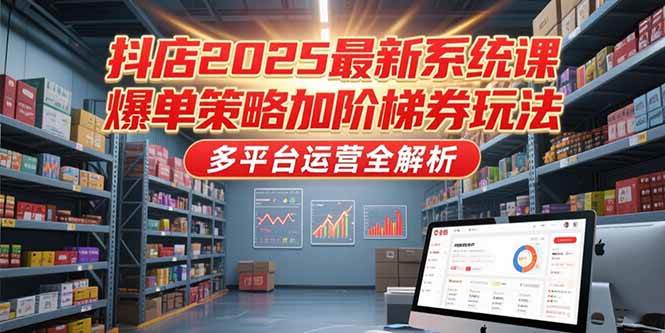 （15214期）抖店2025最新系统课，爆单策略加阶梯券玩法，多平台运营全解析 - 来及网络