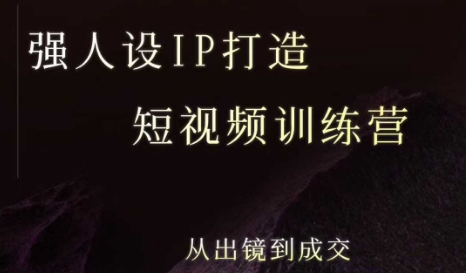 强人设ip打造课，8月最新5天短视频ip训练营，从出镜到成交 - 来及网络