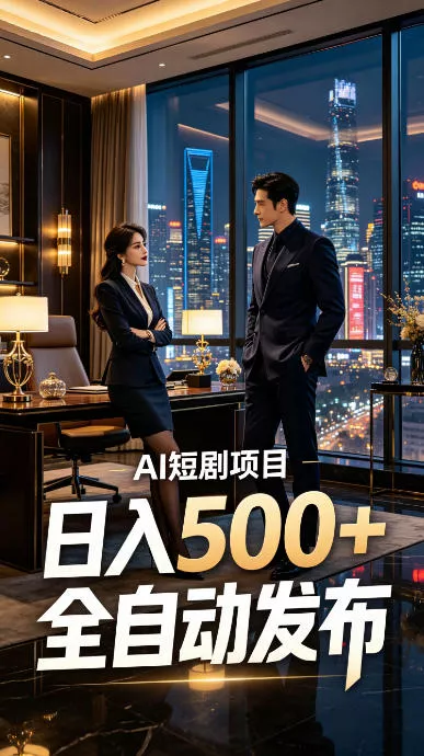 快手AI短剧自动发布，矩阵批量运营变现，轻资产副业项目，日入500+【揭秘】 - 来及网络