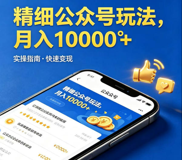 精细化公众号玩法，我们给你提供文章，你来负责发布，收益可观，月入1W+【揭秘】 - 来及网络