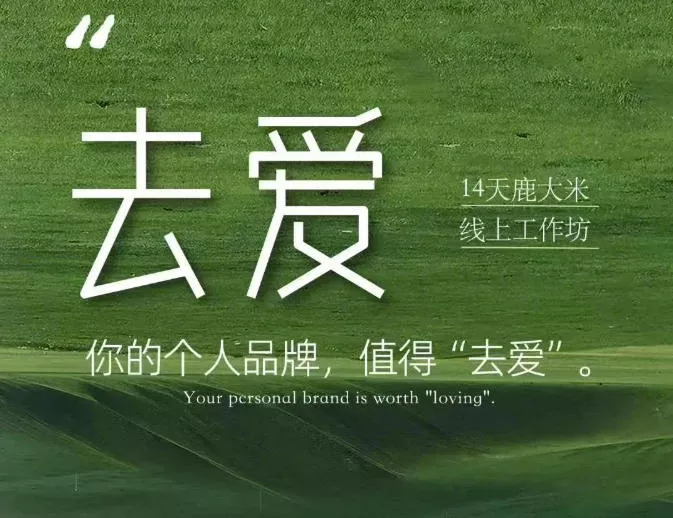 去爱14天鹿大米线上工作坊，你的个人品牌，值得“去爱” - 来及网络