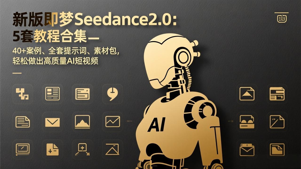 新版即梦Seedance2.0：5套教程合集，40+案例、全套提示词、素材包，轻松做出高质量AI短视频 - 来及网络